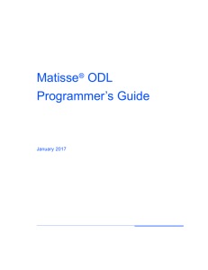 Matisse ODL Programmer`s Guide