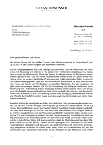 Apotheken Umschau Leserbrief (D)