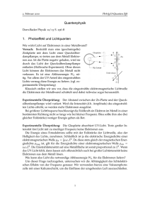 Quantenphysik 1. Photoeffekt und Lichtquanten - sfz-bw