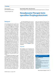 Neoadjuvante Therapie beim operablen Ösophaguskarzinom