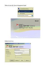 Öffnen Sie das SQL Server Management Studio Melden Sie sich an: