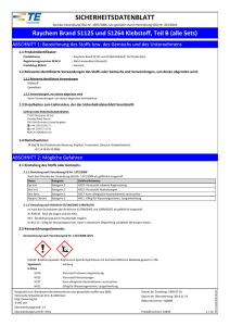 Raychem Brand S1125 und S1264 Klebstoff, Teil