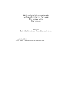 Wahrscheinlichkeitstheorie und stochastische Prozesse für