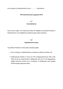 Der Landtag von Niederösterreich hat am …………. beschlossen