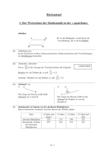 Rückspiegel 1. Der Wortschatz der Mathematik in der « quatrième»