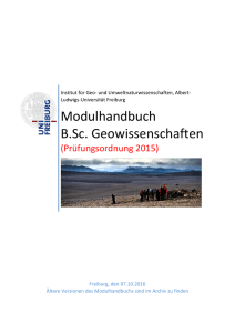 Modulhandbuch 2015 - Bachelor Geowissenschaften