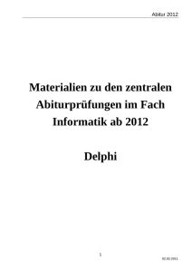 Materialien zu den zentralen Abiturprüfungen ab 2012