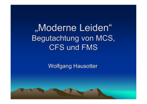 Begutachtung von MCS, CFS und FMS (W. Hausotter)