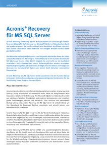 Acronis® Recovery für MS SQL Server