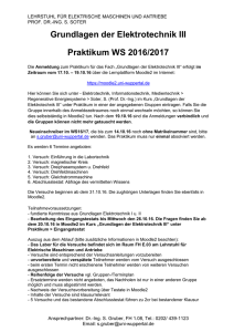 Grundlagen der Elektrotechnik III Praktikum WS 2016/2017