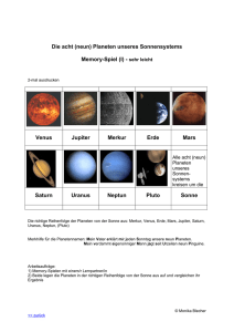 Die acht (neun) Planeten unseres Sonnensystems Memory