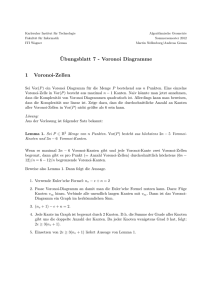 Ubungsblatt 7 - Voronoi Diagramme 1 Voronoi-Zellen