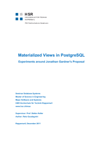 Materialized Views in PostgreSQL - HSR-Wiki