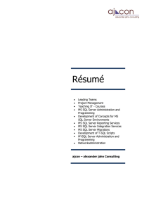 Résumé - alexander jahn consulting