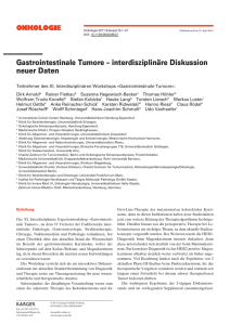 Gastrointestinale Tumore - interdisziplinäre Diskussion neuer Daten