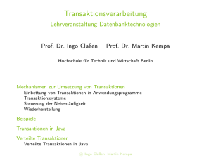 Transaktionsverarbeitung - Lehrveranstaltung Datenbanktechnologien