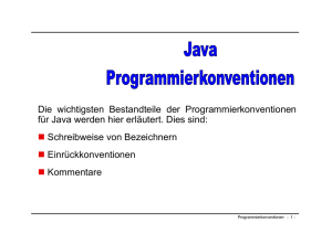 Die wichtigsten Bestandteile der Programmierkonventionen für Java