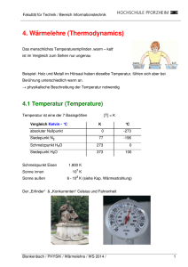4. Wärmelehre (Thermodynamics)