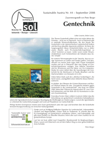 Gentechnik - SOL - Menschen für Solidarität, Ökologie und Lebensstil