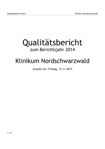 Qualitätsbericht 2014 - Zentrum für Psychiatrie Calw