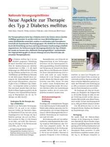 Neue Aspekte zur Therapie des Typ 2 Diabetes mellitus