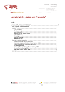 Lerneinheit 7: „Netze und Protokolle“