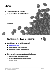 EINFÜHRUNG: JAVA ALLGEMEIN