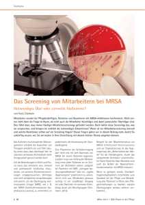 Screening von Mitarbeitern bei MRSA - Klinik