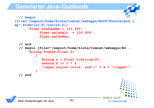 Generierter Java−Quellcode