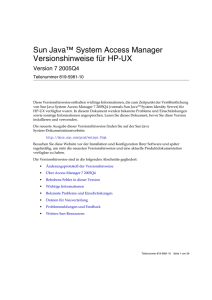 Sun Java System Access Manager Versionshinweise fÃ¼r HP-UX