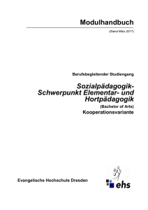 Modulhandbuch Sozialpädagogik- Schwerpunkt Elementar