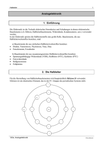 Analogelektronik 1. Einführung 2. Die Halbleiter