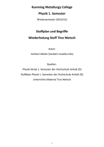 Physik 1. Semester Stoffplan und Begriffe - herbert