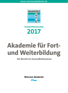 Kursprogramm 2017 der Wannsee-Akademie - Wannsee