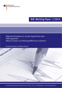 BiB Working Paper 1/2014 - Bundesinstitut für Bevölkerungsforschung