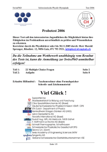 Probetest 2006 - Swiss Physics Olympiad