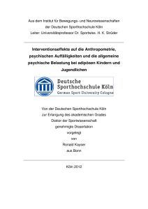 Interventionseffekte auf die Anthropometrie, psychischen