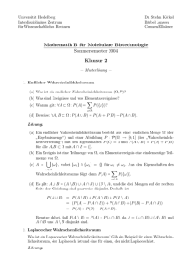 Mathematik B für Molekulare Biotechnologie