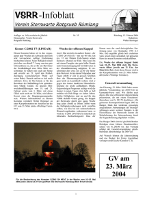 Infoblatt Nr. 35 - Sternwarte Rotgrueb Rümlang