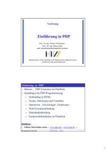 Einführung in PHP - von Prof. Thomas Wiedemann