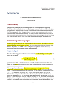 Physikalische Grundlagen der Mechanik