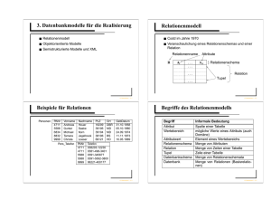 3. Datenbankmodelle für die Realisierung Relationenmodell