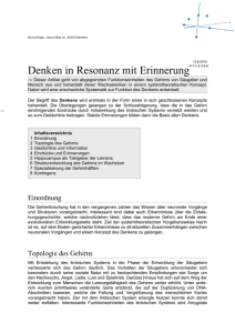 Denken in Resonanz mit Erinnerung