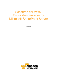 Schätzen der AWS- Entwicklungskosten für Microsoft SharePoint