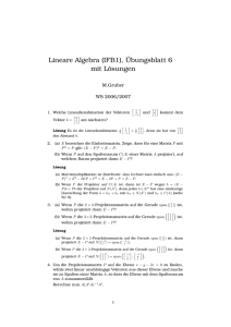 Lineare Algebra (IFB1), Übungsblatt 6 mit Lösungen