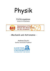 Mechanik und Astronomie - Goethe