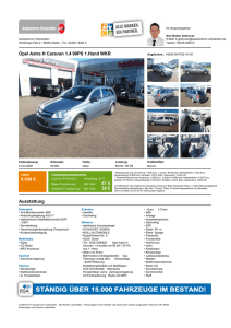 Opel Astra H Caravan 1.4 90PS 1.Hand WKR 6.030 € 61 € 38
