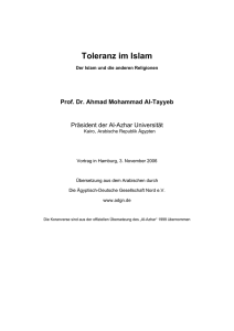 Toleranz im Islam - Ägyptisch