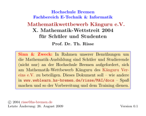 Mathematik-Wettbewerb Känguru 2004 - weblearn.hs