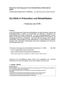 Zur Ethik in Prävention und Rehabilitation